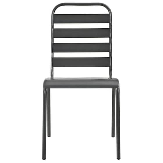 Καρέκλες Εξωτερικού Χώρου Vidaxl με Λωρίδες από Ατσάλι 4 Τεμ. 42x63x84cm - Γκρι image 3