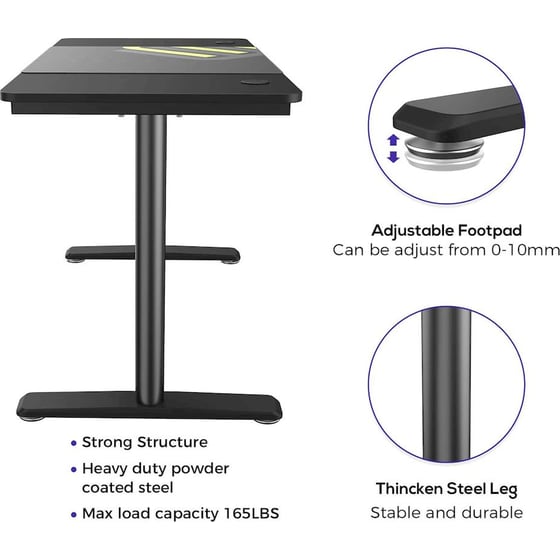 Γραφείο Υπολογιστή/ Gaming Eureka Ergonomic ERK-IOD-47B-V2 120x60x77cm image 1