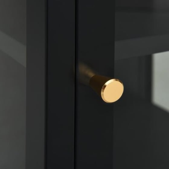 Vidaxl Μπουφές Μαύρος 38 X 35 X 70 Εκ. Ατσάλι Και Γυαλί image 3