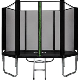 VIRTUFIT Τραμπολίνο με Δίχτυ & Σκάλα 251 x 251 x 245 cm Μαύρο