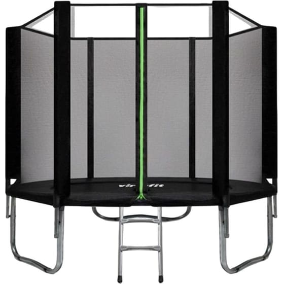 VIRTUFIT Τραμπολίνο με Δίχτυ & Σκάλα 251 x 251 x 245 cm Μαύρο image 0