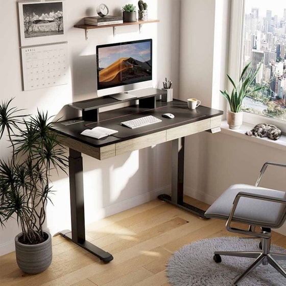 Γραφείο Εργασίας με Συρτάρια Eureka Ergonomic ERK-ED-I55-OG-EU 140x60x75-122cm image 7