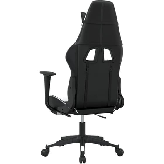 Καρέκλα Gaming VIDAXL 345462 με Υποπόδιο από Τεχνητό Δέρμα - Μαύρο image 4