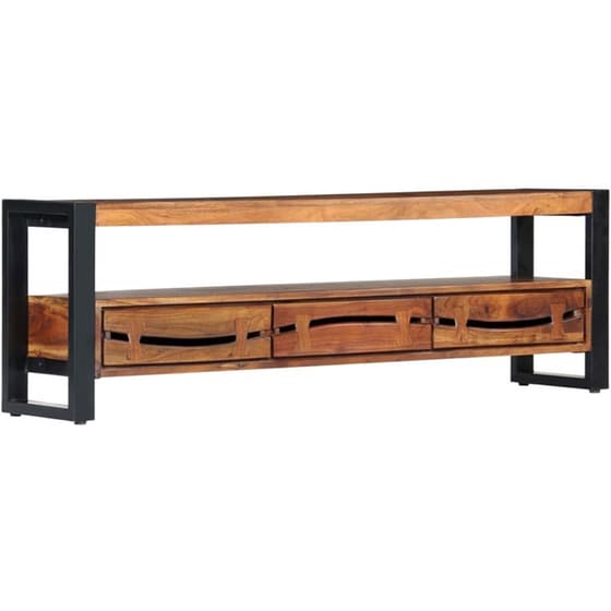 Έπιπλο Τηλεόρασης VidaXL από Ξύλο 140x30x45cm - Kαφέ/Μαύρο image 10