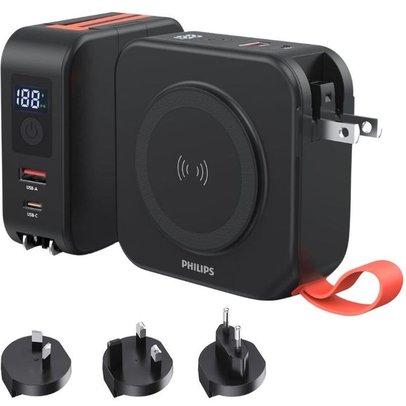 PHILIPS Powerbank Philips DLP1922 + Charger 10.000mAh - Μαύρο