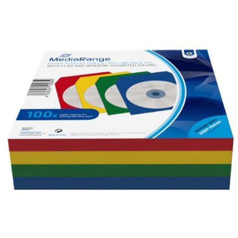 MEDIARANGE MediaRange χάρτινα φακελάκια CD/DVD 100 - Διάφανο