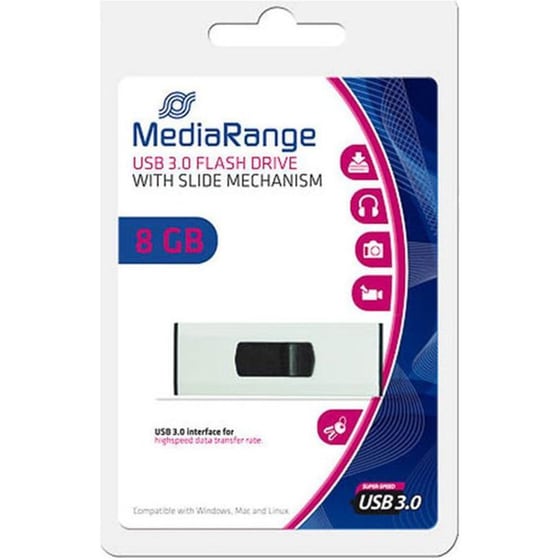 MediaRange 8GB USB 3.0 Stick Λευκό image 1