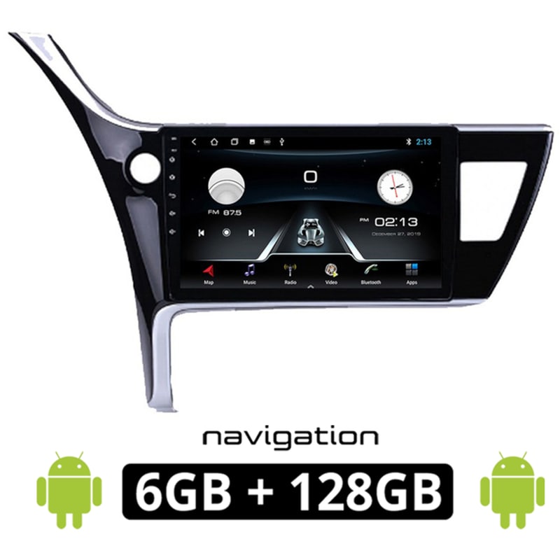 Ηχοσύστημα με Οθόνη Αφής 10 Android GPS Wi-Fi Bluetooth 6GB/128GB για Toyota Corolla (2017 - 2019)