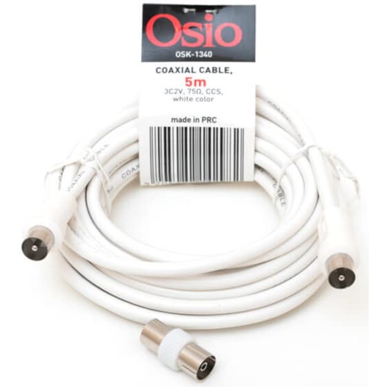 Καλώδιο Osio Coax Male σε Coax Female - 5m image 2