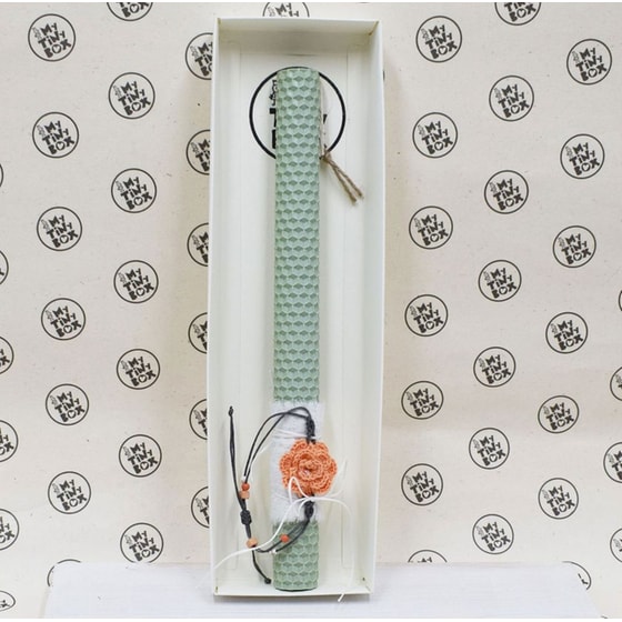 Λαμπάδα My Tiny Box Βραχιόλι με Λουλούδι Σομόν - Μελισσοκέρι Μέντα image 0