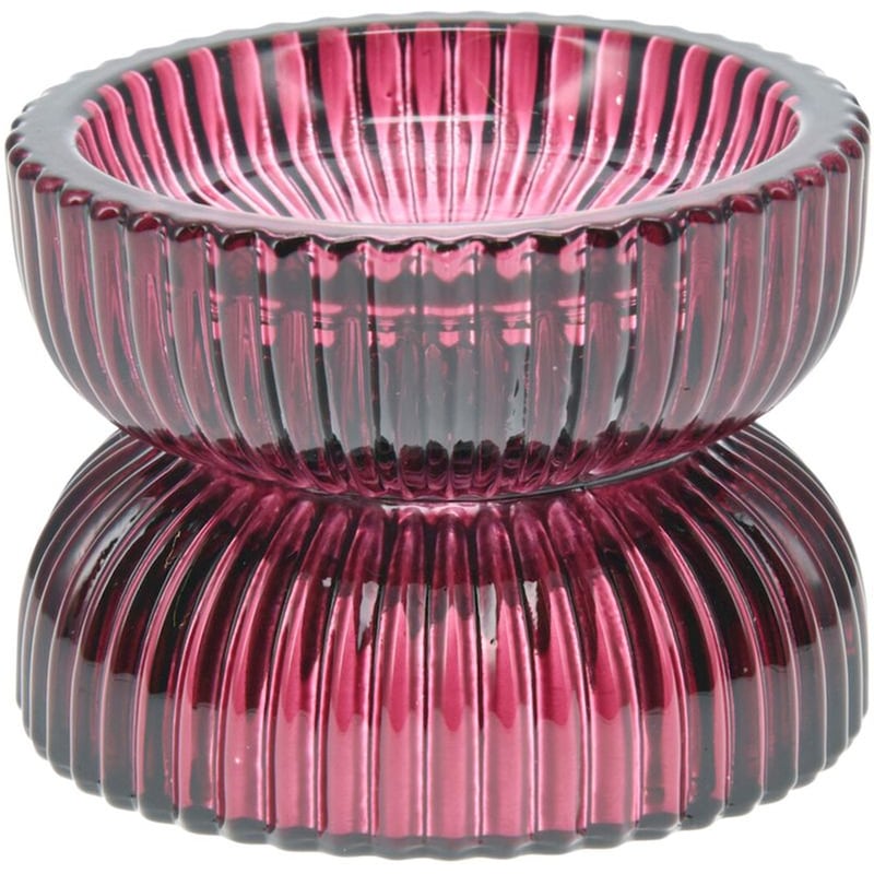 SPITISHOP Κηροπήγιο Spitishop Κ-μ Purple Aae430600 Γυάλινο 7.8x6cm - Μπορντό