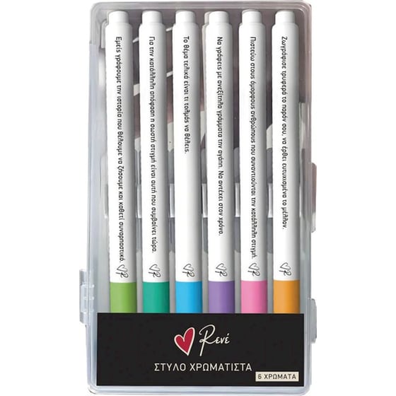 Σετ Στυλό Felt Pen Ρενέ 6 Τεμάχια Διάφορα Χρώματα image 0