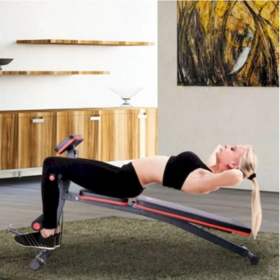 Ρυθμιζόμενος Πάγκος Γυμναστικής Homcom A91-062 153x53x102cm - Μαύρος/Κόκκινος image 9
