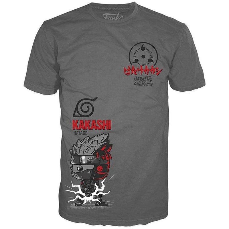 Funko Pop! Tee Naruto Shippuden - Kakashi Split Γκρι T-shirt (L) φωτογραφία