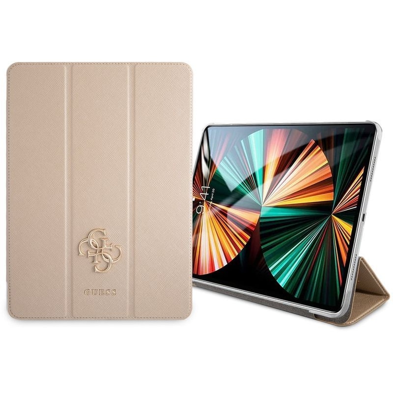 GUESS Θήκη Tablet Apple iPad Pro 12.9 - Guess 4g Logo Saffiano Collection - Gold