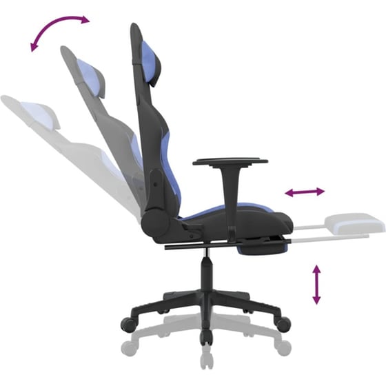 Καρέκλα Gaming VIDAXL 3143749 με Υποπόδιο - Μαύρο image 5