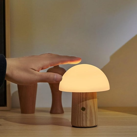 Φωτιστικό Gingko Mushroom Mini Natural Walnut Wood image 3