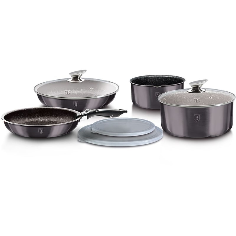 Σετ Μαγειρικά Σκεύη BERLINGER BH-6918 9 τμχ Ανθρακί BERLINGER HAUS
