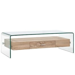 Τραπεζάκι Σαλονιού VidaXL από Ψημένο Γυαλί 98x45x31cm - Διάφανο