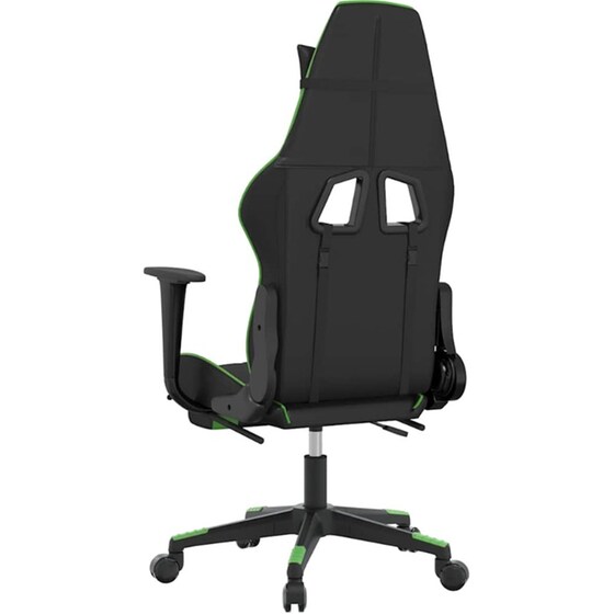 Καρέκλα Gaming VIDAXL 345525 με Υποπόδιο από Τεχνητό Δέρμα - Μαύρο image 4