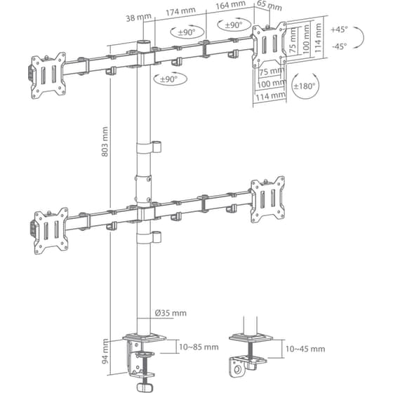 Βάση Οθόνης Sbox LCD-352/4-3 17" - 32" έως 10 kg image 4