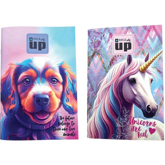 Τετράδιο Καρφίτσα Back Me Up B5 40 Φύλλων Puppy & Unicorn - Τυχαία Επιλογή image 0