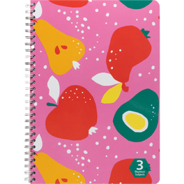 Τετράδιο Σπιράλ Coolbee 3 Θεμάτων Abstract Fruits 17x25cm