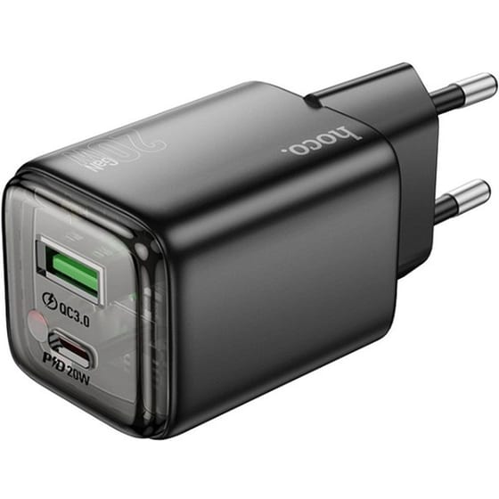 Φορτιστής Πρίζας Hoco N52 Monsoon USB-C 20W - Black image 0