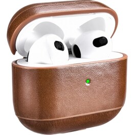 Icarer Vintage Δερμάτινη Θήκη Για Apple Airpods 3rd Gen - Brown (iap056-bn)