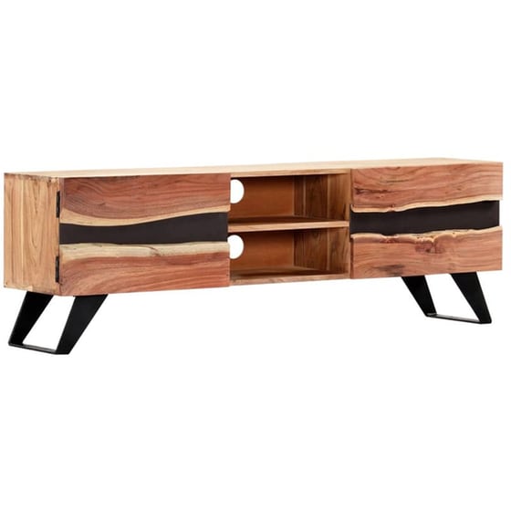 Έπιπλο Τηλεόρασης VidaXL από Ξύλο 140x30x45cm - Kαφέ/Μαύρο image 11