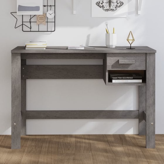 Γραφείο VidaXL Hamar από Μασίφ Ξύλο Πεύκου 110x40x75 cm - Ανοιχτό Γκρι image 1