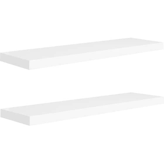 Ράφια Τοίχου VidaXL από MDF 90x23.5x3.8 cm 2 Τμχ - Λευκό image 0