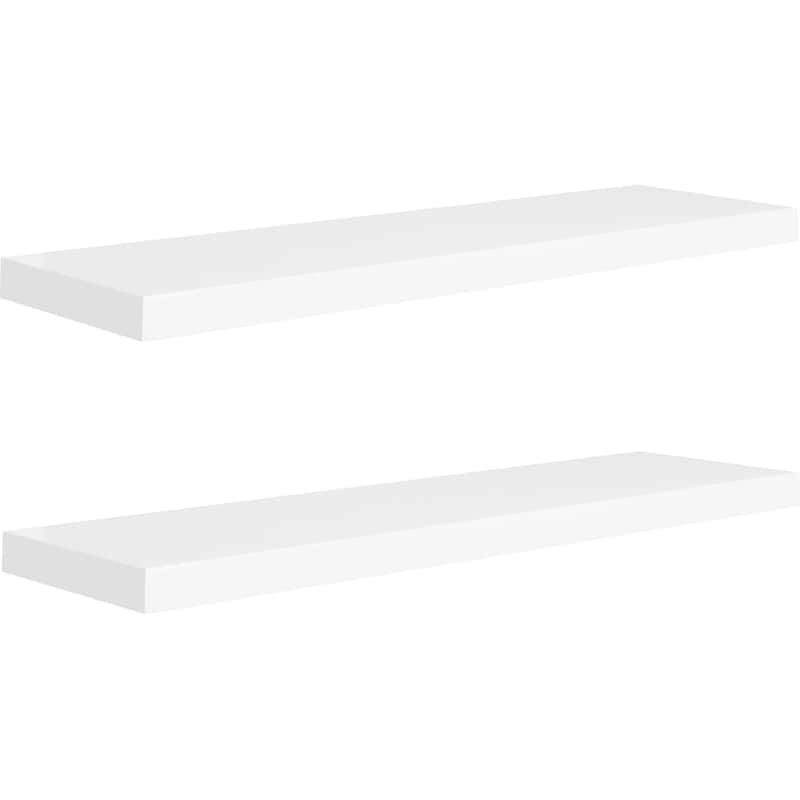Ράφια Τοίχου VidaXL από MDF 90x23.5x3.8 cm 2 Τμχ - Λευκό