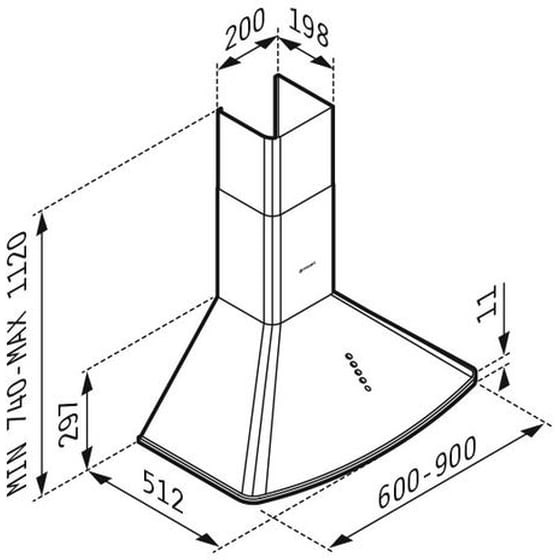 Απορροφητήρας Καμινάδα Pyramis Οβάλ 60cm image 2