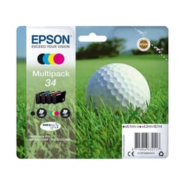 Epson 34 Κυανό / Ματζέντα / Κίτρινο / Μαύρο Πακέτο 4 Μελανιών Εκτυπωτή C13T34664010