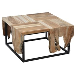 Τραπεζάκι Σαλονιού Aria Trade από Ξύλο Teak 65x65x45cm - Καφέ