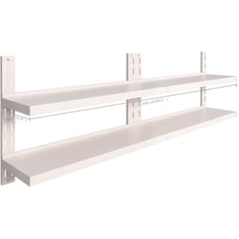 Ράφια Τοίχου VidaXL από Ανοξείδωτο Ατσάλι 240x30 cm 2 Τμχ - Ασημί/Λευκό