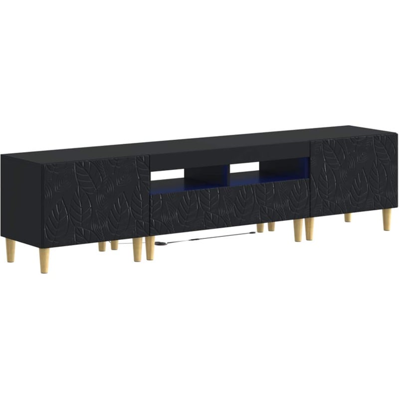 Έπιπλο Τηλεόρασης VidaXL DELFT με LED 3 τμχ 178 x 35 x 43 cm - Μαύρο