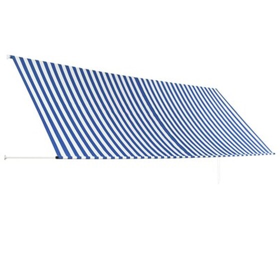Τέντα Vidaxl Συρόμενη 400x150cm - Λευκό/Μπλε image 4