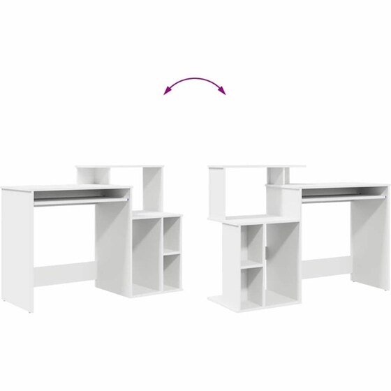 Γραφείο VidaXL από Επεξεργασμένο Ξύλο 120,5x44x88,5 cm - Λευκό image 10