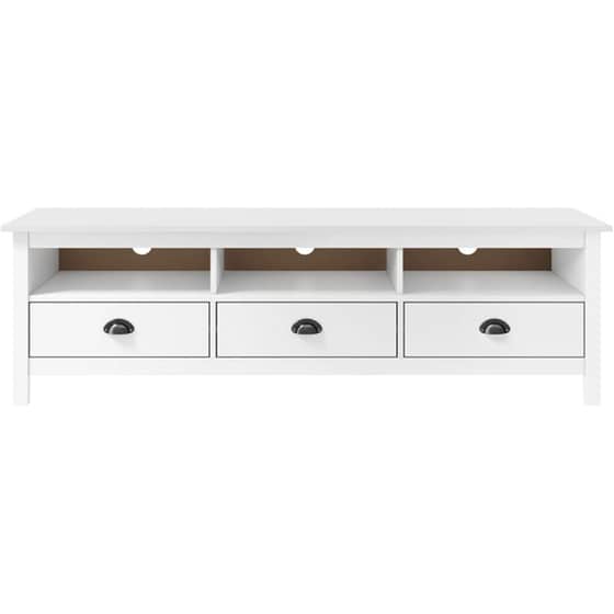 Έπιπλο Τηλεόρασης Hill Range VidaXL Ξύλινο Πεύκου 158x40x47cm - Λευκό image 1