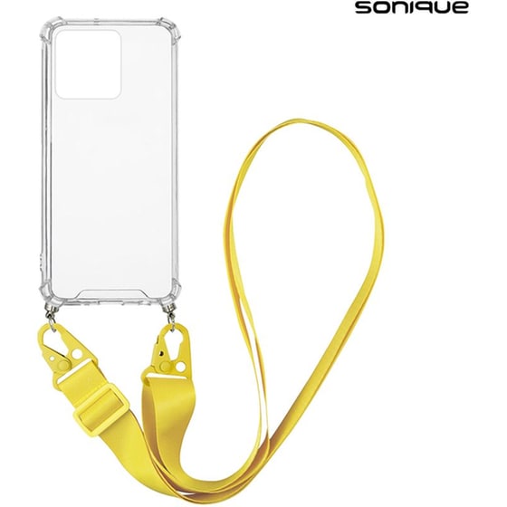 Θήκη Realme C51/ Realme C53 - Sonique Armor Σιλικόνη Με Strap Κίτρινο - Clear image 0