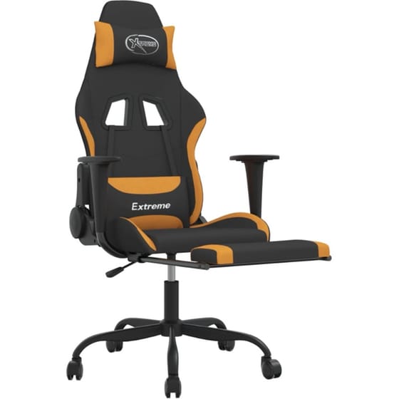 Καρέκλα Gaming VIDAXL 345485 με Υποπόδιο - Μαύρο image 1