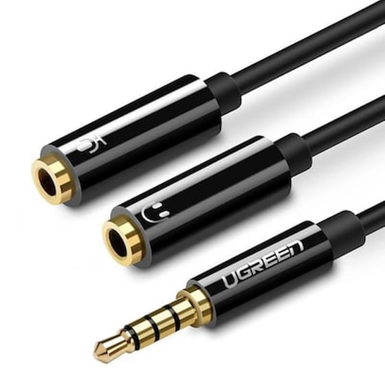 Ugreen Av141 3.5mm Male To Dual 3.5mm Female Headset Splitter (black) image 0