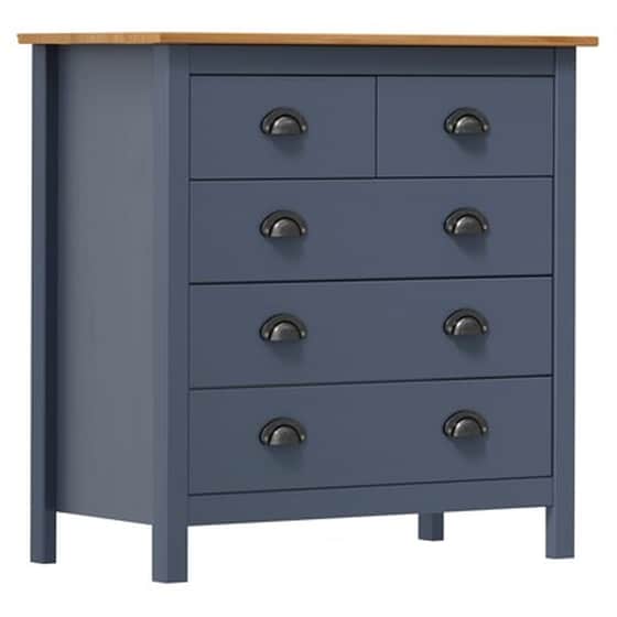 Vidaxl Συρταριέρα Hill Range Γκρι 79x40x80 Εκ. Από Μασίφ Ξύλο Πεύκου image 1