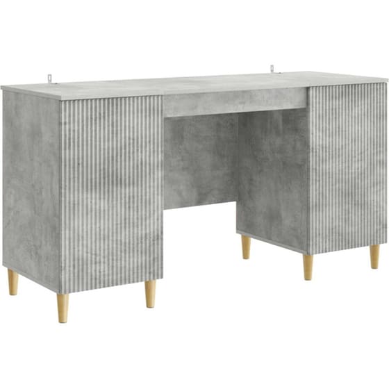 Γραφείο VidaXL με Ράφι και Πόρτα 142,5x50x75 cm - Γκρι Σκυροδέματος image 0