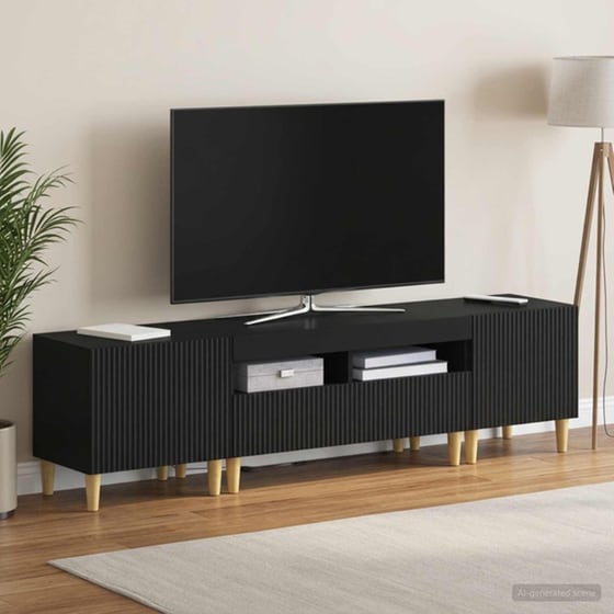 Έπιπλο Τηλεόρασης VidaXL ARNHEM με LED 3 τμχ 198 x 35 x 43 cm - Μαύρο image 2