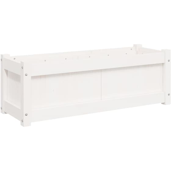 Ζαρντινιέρα VidaXL από Μασίφ Ξύλο Πεύκου 90x31cm - Λευκό image 5