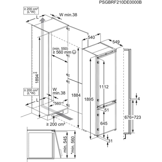 AEG TCTCS191ES 269 Lt Εντοιχιζόμενος Ψυγειοκαταψύκτης image 1