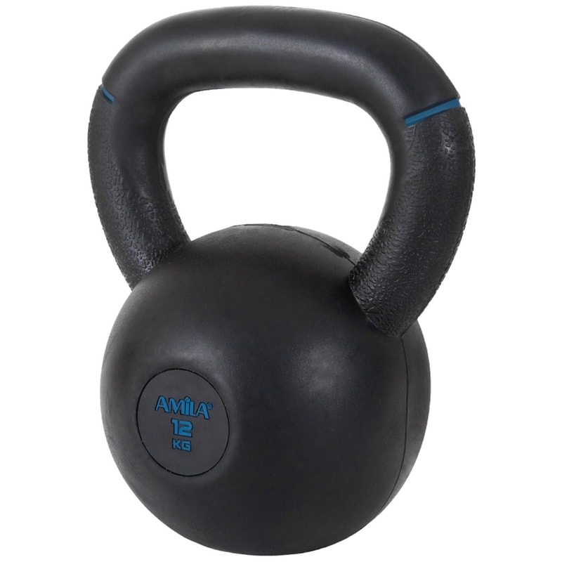 Kettlebell Amila Original Rubber 90477 Κλασικό από Λάστιχο 12kg - Μαύρο/Μπλε